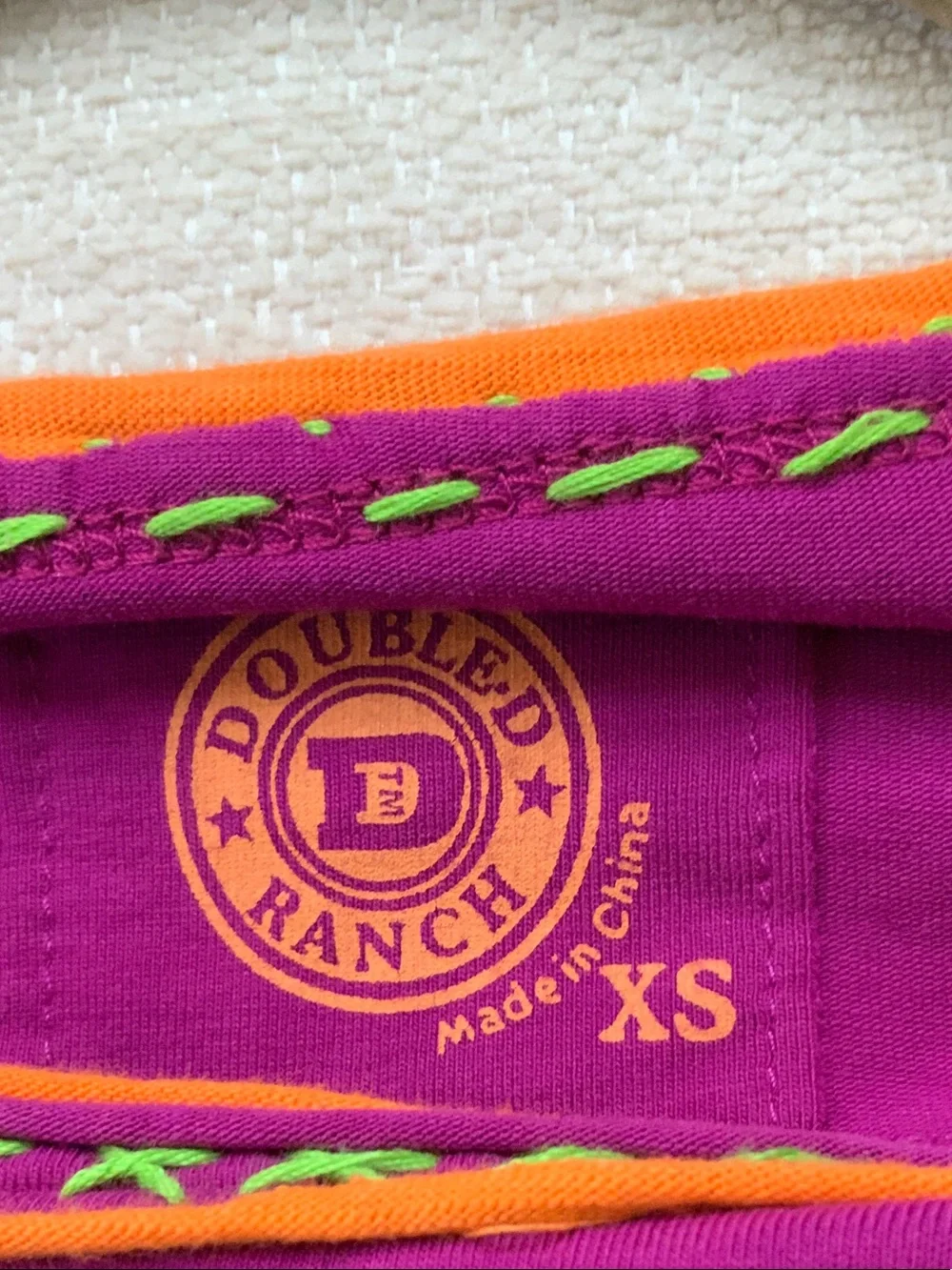 Double D Ranch Magenta Embroidered Short Sleeve Tee - Picture 2 of 8